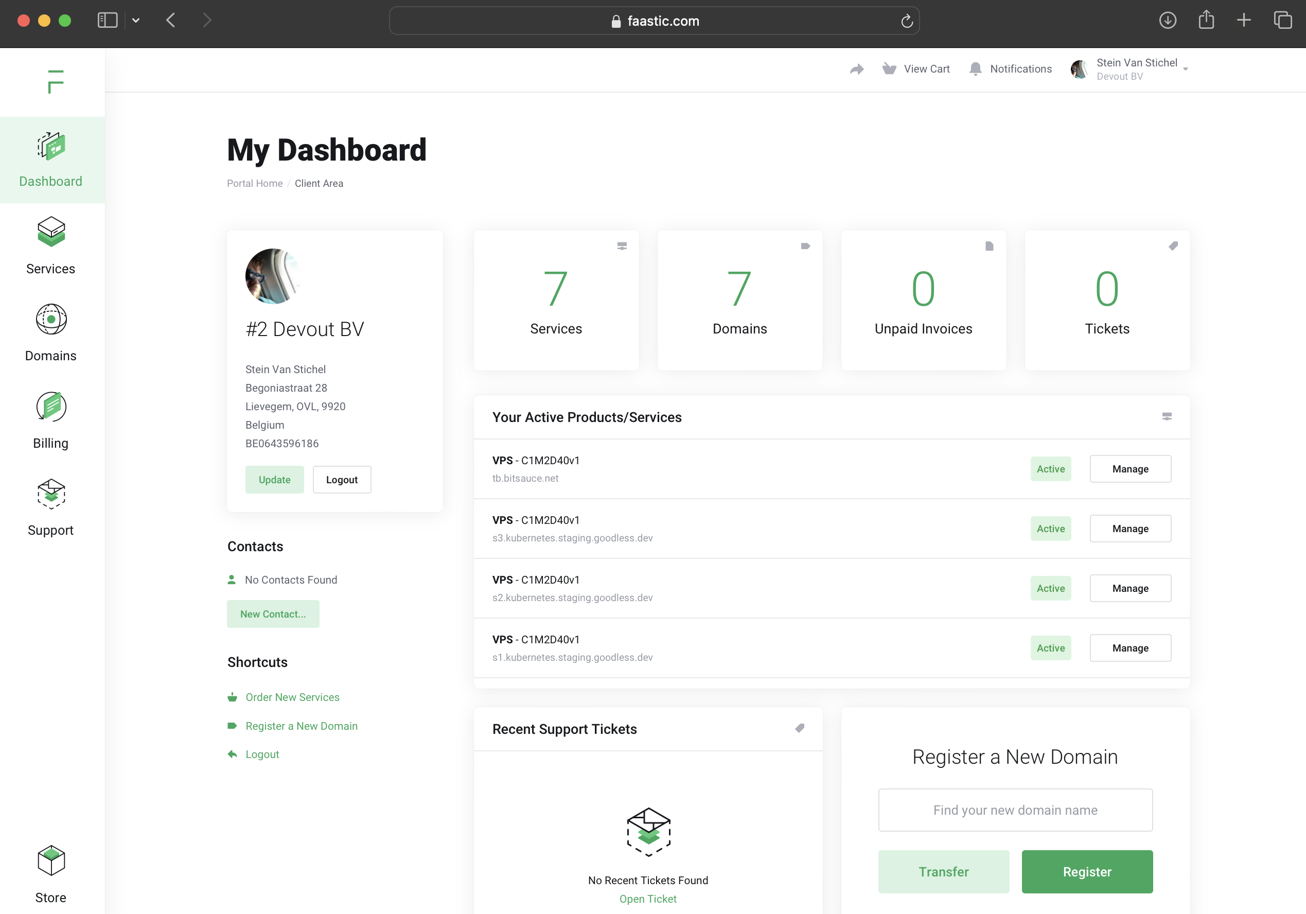 Super easy control panel to manage all your services